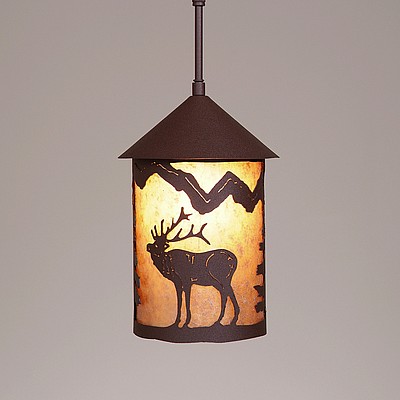 Cascade Pendant Medium - Mountain Elk Pendant Light Elk Metal Art