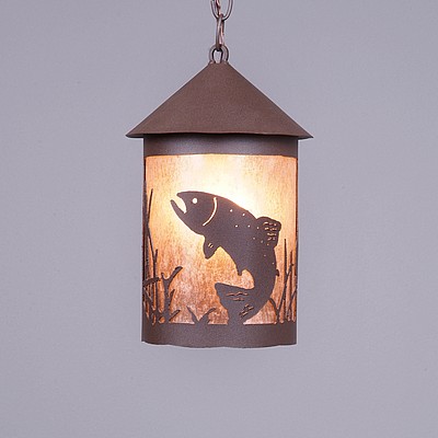 Cascade Pendant Medium - Trout Pendant Light Trout Metal Art