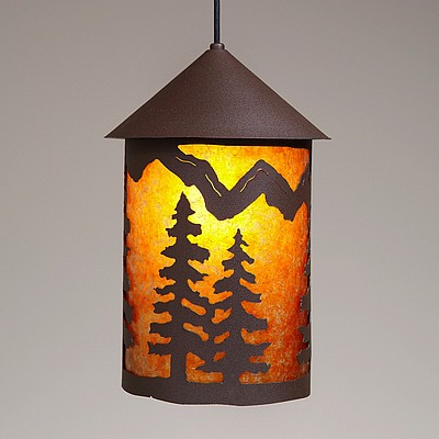 Cascade Pendant Large - Spruce Tree Pendant Light Trees Metal Art