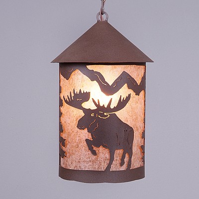 Cascade Pendant Large - Alaska Moose Pendant Light Moose Metal Art