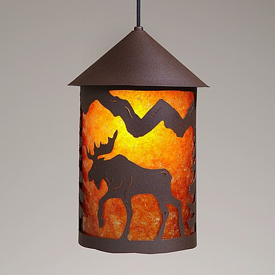 Cascade Pendant Large - Mountain Moose Pendant Light Moose Metal Art