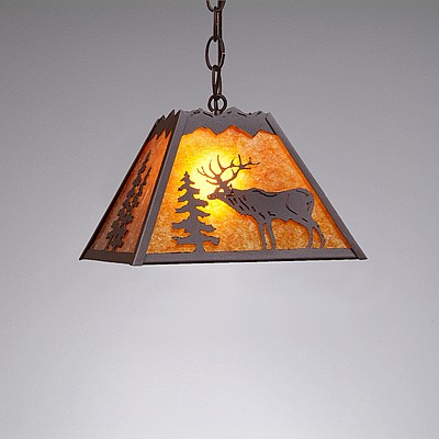 Rocky Mountain Pendant Small - Valley Elk Pendant Light Elk Metal Art