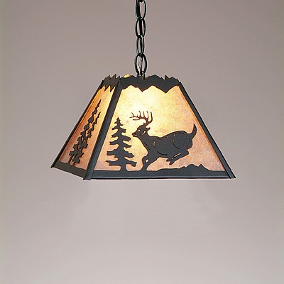 Rocky Mountain Pendant Small - Mountain Deer Pendant Light Deer Metal Art