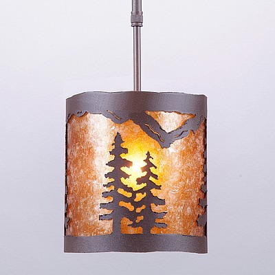 Kincaid Pendant Small - Spruce Tree Pendant Light Trees Metal Art
