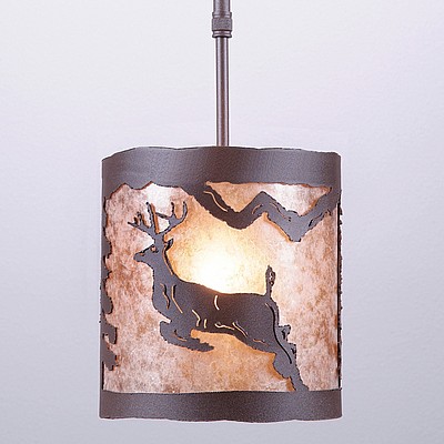 Kincaid Pendant Small - Valley Deer Pendant Light Deer Metal Art