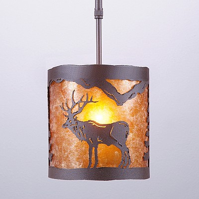 Kincaid Pendant Small - Valley Elk Pendant Light Elk Metal Art