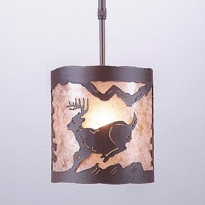 Kincaid Pendant Small - Mountain Deer Pendant Light Deer Metal Art