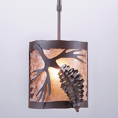 Kincaid Pendant Small - Spruce Cone Pendant Light Pine Cone Metal Art