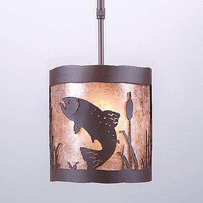 Kincaid Pendant Small - Trout Pendant Light Trout Metal Art