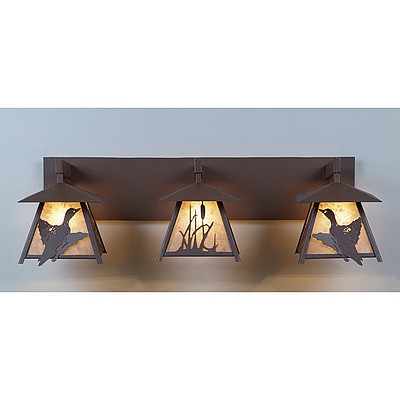 Smoky Mountain Triple Bath Vanity Light - Loon Bath 3 Light Loon Metal Art