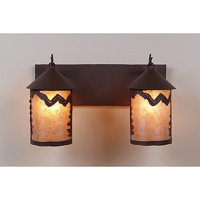 Cascade Double Bath Vanity Light - Rustic Plain Bath 2 Light Rustic Plain Metal Art