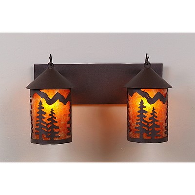Cascade Double Bath Vanity Light - Spruce Tree Bath 2 Light Trees Metal Art