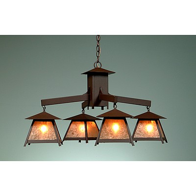 Smoky Mountain 4 Light Chandelier - Rustic Plain Chandelier Rustic Plain Metal Art