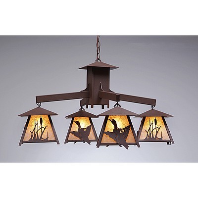 Smoky Mountain 4 Light Chandelier - Loon Chandelier Loon Metal Art