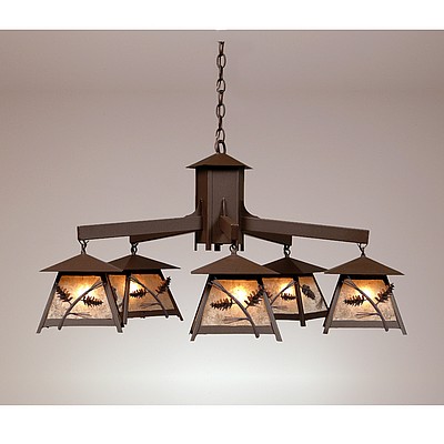 Smoky Mountain 5 Light Chandelier - Pine Cone Chandelier Pine Cone Metal Art