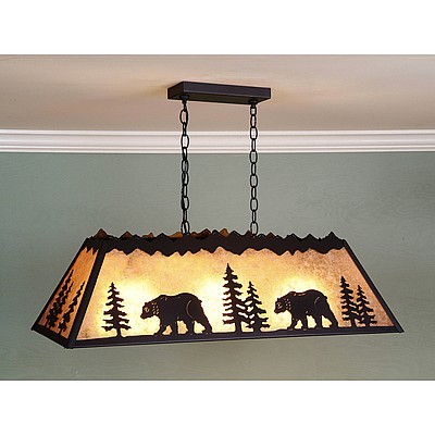 Rocky Mountain Billiard Light Small - Mountain Bear Billiard Light Bear Metal Art
