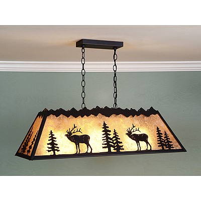 Rocky Mountain Billiard Light Small - Mountain Elk Billiard Light Elk Metal Art