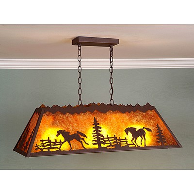 Rocky Mountain Billiard Light Small - Mountain Horse Billiard Light Horse Metal Art