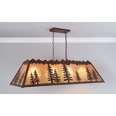 Rocky Mountain Billiard Light Large - Spruce Tree Billiard Light Trees Metal Art