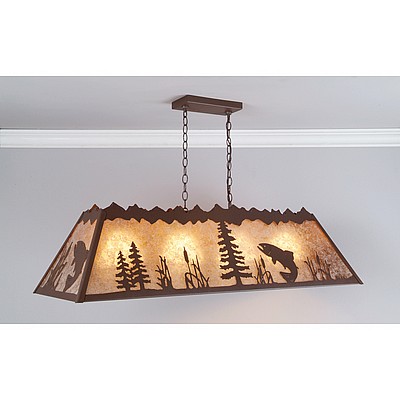 Rocky Mountain Billiard Light Large - Trout Billiard Light Trout Metal Art