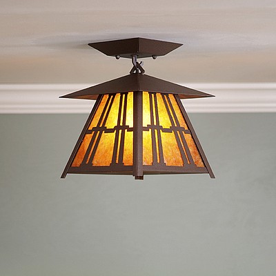 Smoky Mountain Close-to-Ceiling Small - Eastlake Ceiling Light Eastlake Metal Art
