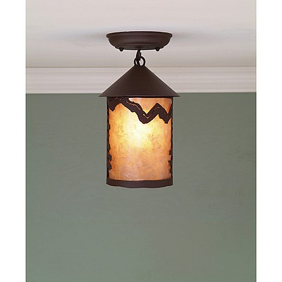 Cascade Close-to-Ceiling Small - Rustic Plain Ceiling Light Rustic Plain Metal Art