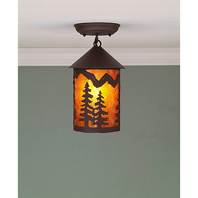 Cascade Close-to-Ceiling Small - Spruce Tree Ceiling Light Trees Metal Art