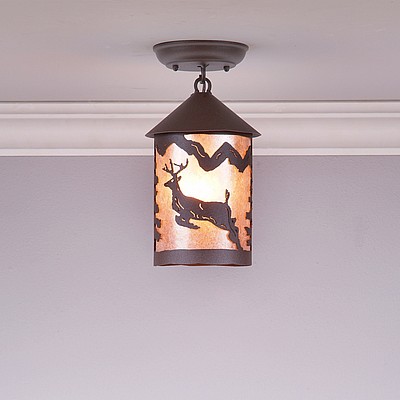 Cascade Close-to-Ceiling Small - Valley Deer Ceiling Light Deer Metal Art