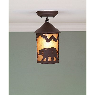 Cascade Close-to-Ceiling Small - Mountain Bear Ceiling Light Bear Metal Art