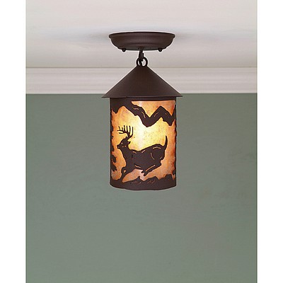 Cascade Close-to-Ceiling Small - Mountain Deer Ceiling Light Deer Metal Art