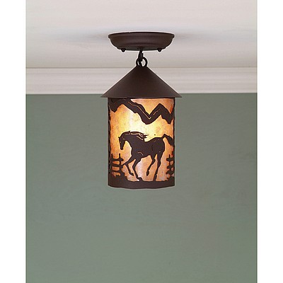 Cascade Close-to-Ceiling Small - Mountain Horse Ceiling Light Horse Metal Art