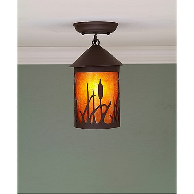 Cascade Close-to-Ceiling Small - Cattails Ceiling Light Cattails Metal Art