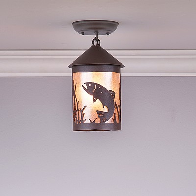 Cascade Close-to-Ceiling Small - Trout Ceiling Light Trout Metal Art