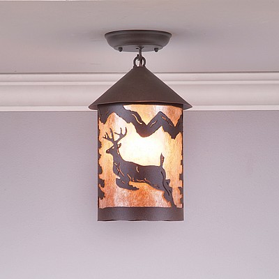 Cascade Close-to-Ceiling Medium - Valley Deer Ceiling Light Deer Metal Art