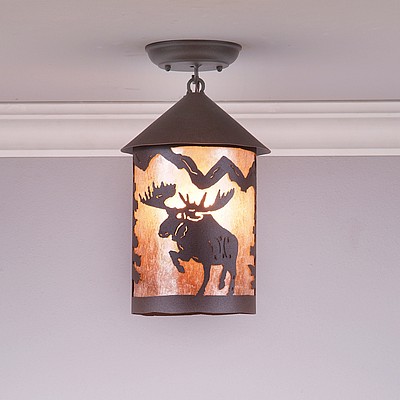 Cascade Close-to-Ceiling Medium - Alaska Moose Ceiling Light Moose Metal Art