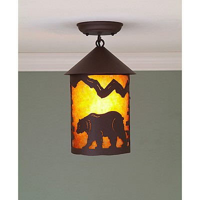Cascade Close-to-Ceiling Medium - Mountain Bear Ceiling Light Bear Metal Art