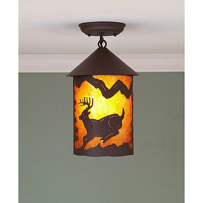 Cascade Close-to-Ceiling Medium - Mountain Deer Ceiling Light Deer Metal Art
