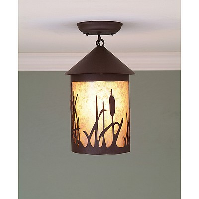 Cascade Close-to-Ceiling Medium - Cattails Ceiling Light Cattails Metal Art