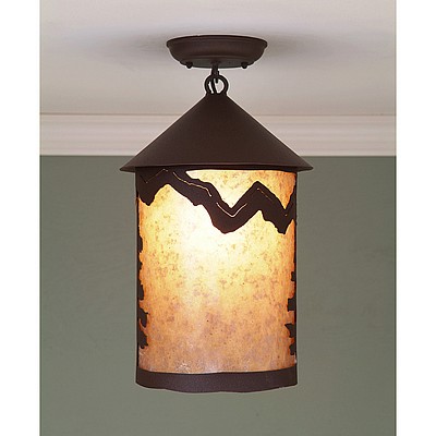 Cascade Close-to-Ceiling Large - Rustic Plain Ceiling Light Rustic Plain Metal Art