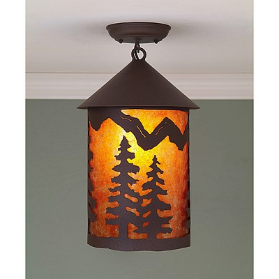 Cascade Close-to-Ceiling Large - Spruce Tree Ceiling Light Trees Metal Art