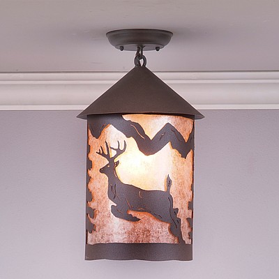 Cascade Close-to-Ceiling Large - Valley Deer Ceiling Light Deer Metal Art