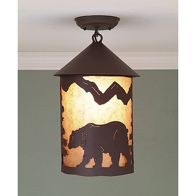 Cascade Close-to-Ceiling Large - Mountain Bear Ceiling Light Bear Metal Art
