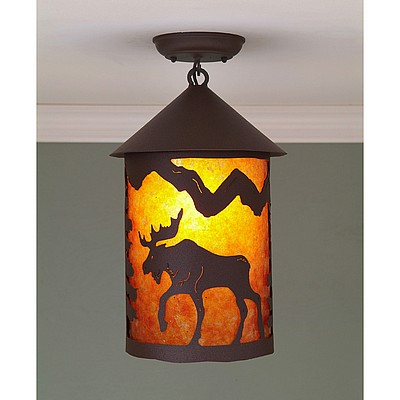 Cascade Close-to-Ceiling Large - Mountain Moose Ceiling Light Moose Metal Art