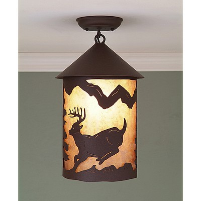 Cascade Close-to-Ceiling Large - Mountain Deer Ceiling Light Deer Metal Art