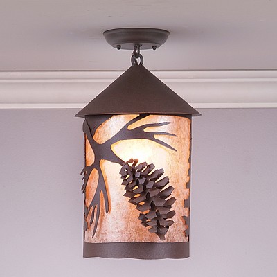 Cascade Close-to-Ceiling Large - Spruce Cone Ceiling Light Pine Cone Metal Art