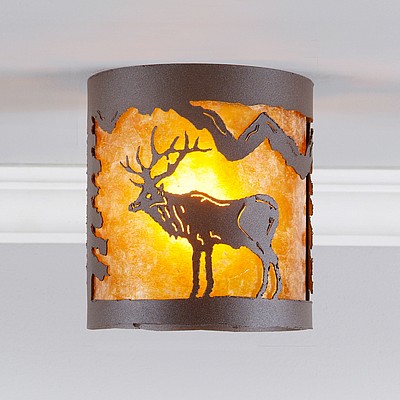Kincaid Ceiling Light - Valley Elk Ceiling Light Elk Metal Art