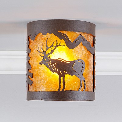 Kincaid Ceiling Light - Valley Elk Ceiling Light Elk Metal Art