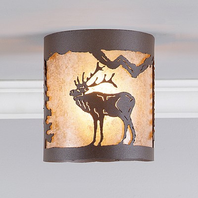 Kincaid Ceiling Light - Mountain Elk Ceiling Light Elk Metal Art
