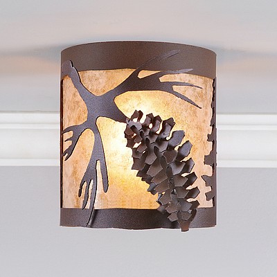 Kincaid Ceiling Light - Spruce Cone Ceiling Light Pine Cone Metal Art