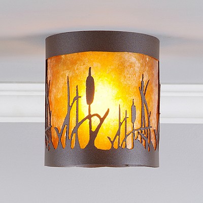 Kincaid Ceiling Light - Cattails Ceiling Light Cattails Metal Art